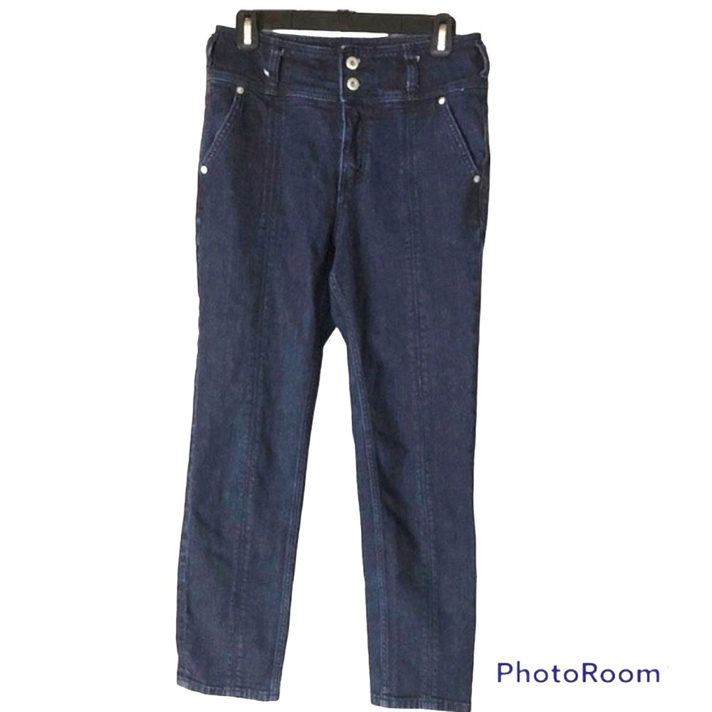 High Rise, Dark Wash, Straight leg Jeans, Anthro Pilcro and the Letterpress